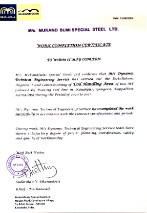 Work Completion Certificates